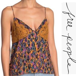NWOT: 🦄 Free People Gold Asymmetrical Spaghetti Strap Camisole
